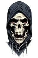 hooded reaper  tattoo design idea