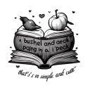 a bushel and a peck saying in a book open in front that's simple and cute tattoo design idea
