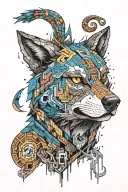 minecraft wolf tattoo design idea