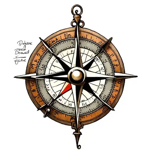 moral compass tattoo design idea