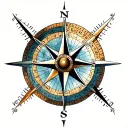 moral compass tattoo design idea