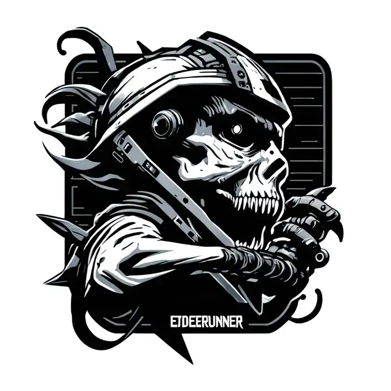 cyberpunk edgerunner logo tattoo design idea