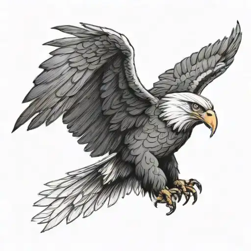 American flag, bald eagle tattoo design idea