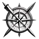 Cross Compass tattoo design idea