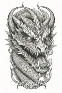 dragon face tattoo design idea