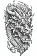 dragon face tattoo design idea