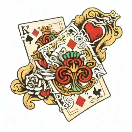 royal flush tattoo design idea