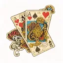 royal flush tattoo design idea