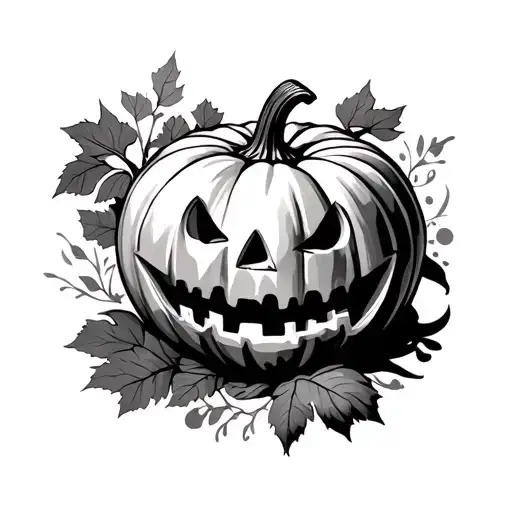 pumpkin tattoo design idea