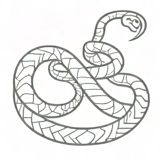 A minimalist tattoo of a snake coiled around a scale, representing the balance and judgement in the client's life as a Libra tattoo design idea