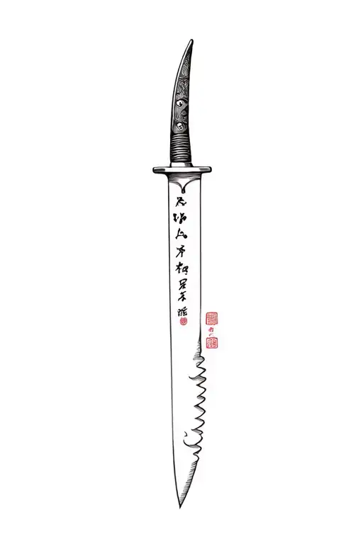 Japanese Knife tattoo design idea