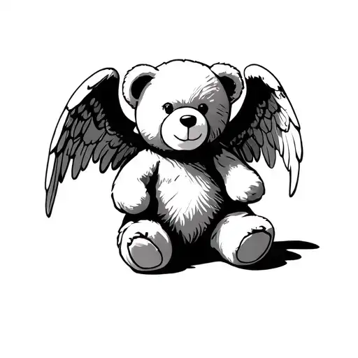 Angel Teddy Bear tattoo design idea