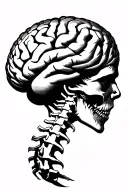 Brain nervous system spine tattoo design idea