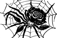 Spider,above the spider rose oldschool in the web tattoo design idea