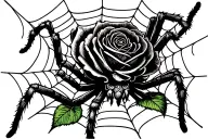 Spider,above the spider rose oldschool in the web tattoo design idea