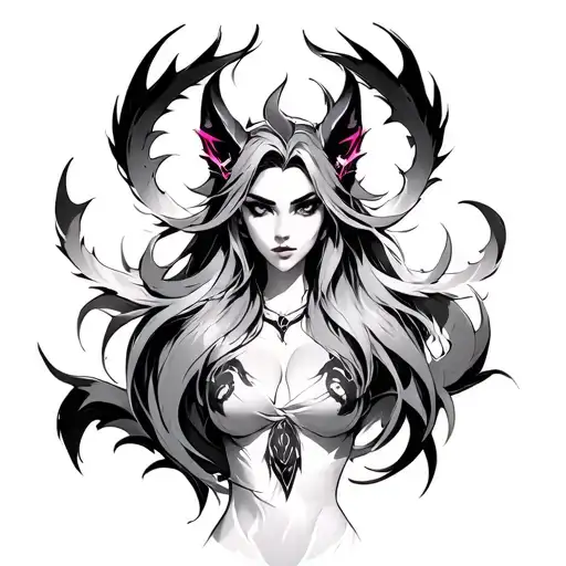 ahri with nine tails from league of legends tattoo design idea