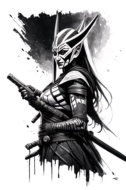 ahsoka vs maul tattoo design idea