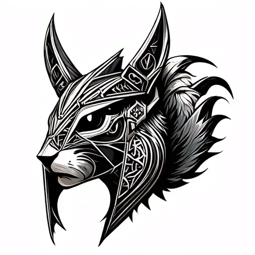 squirrel god loki helmet tattoo design idea