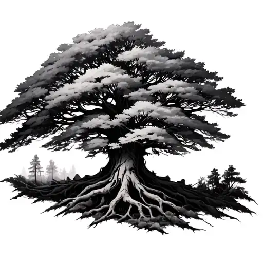 four tattoo from divergent mixed with a tree tattoo design idea