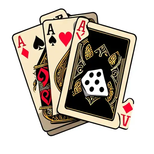 Cards and dice tattoo tattoo design idea