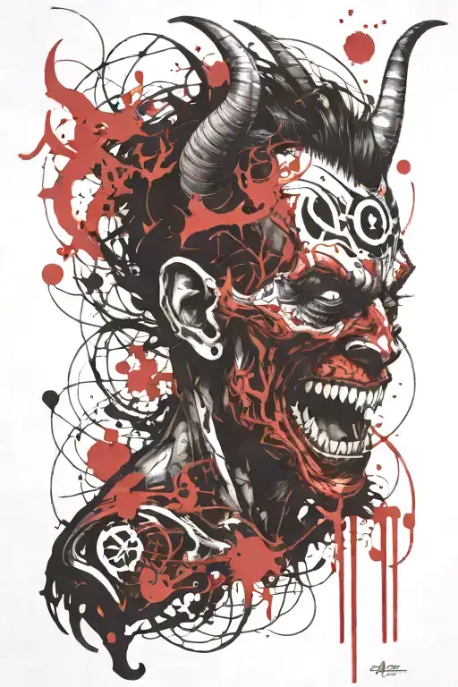 666, Devil, demon, hell tattoo design idea