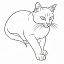 cat outline with the name oliver tattoo design idea