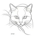 cat outline with the name oliver tattoo design idea