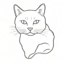 cat outline with the name oliver tattoo design idea