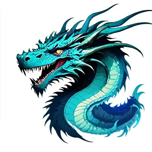 Cyberpunk Dragon tattoo design idea