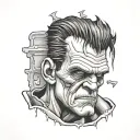 Frankenstein tattoo design idea