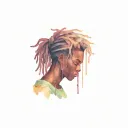 emo,depression,darkness,lonely,suicidal,sad,dark skinned male,dyed short dreads fully hiding face,teens,no tattoos,skinn tattoo design idea