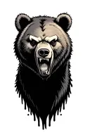 angry bear face tattoo design idea