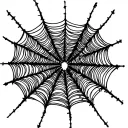 spider webs entwined, spider webs only, no spider, fine line, faded tattoo design idea