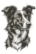 border collie floppy ears herding portrait tattoo tattoo design idea