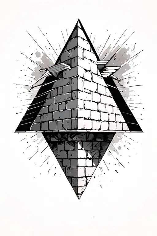 pink floyd prism in bricks tattoo design idea