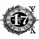 Roman Numeral 17 tattoo design idea