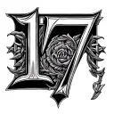 Roman Numeral 17 tattoo design idea