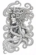 Medusa sci fi inspired tattoo cyborg tattoo design idea