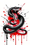 angry japanese snake tattoo design idea