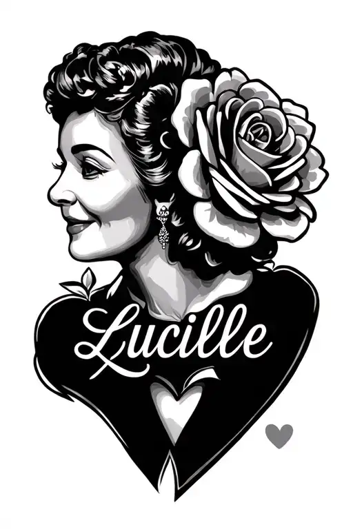 "Lucille " Grandma Memorial tattoo design idea