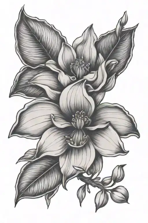 Bay Area ca , new orleans magnolia flower on thigh tattoo design idea