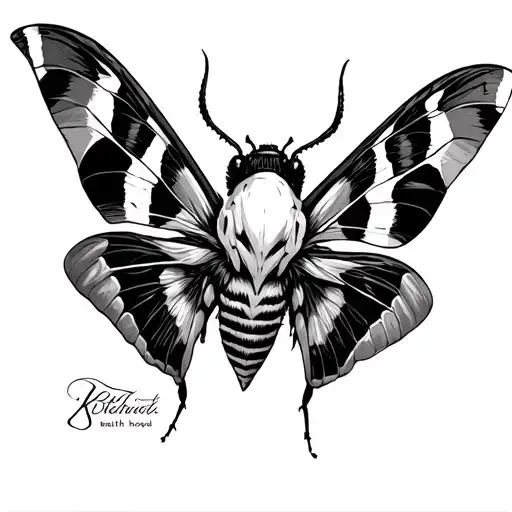 Deaths Head Moth tattoo design idea