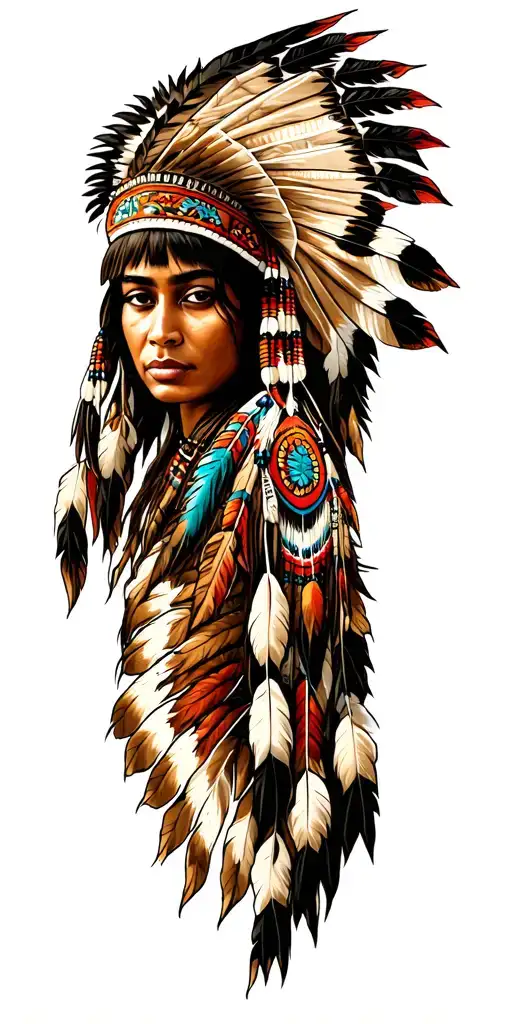 Cherokee Indian and panama tribal inspired design tattoo design idea