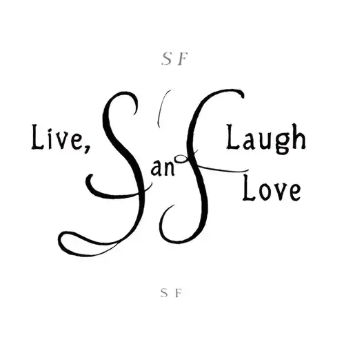 Initials SSF. And the letters: Live, Laugh and Love. tattoo design idea