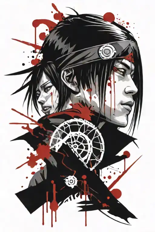 Itachi manga panel styled tattoo tattoo design idea