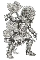 Mayan warrior tattoo design idea