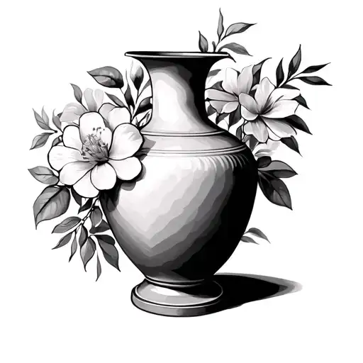 Vase tattoo design idea