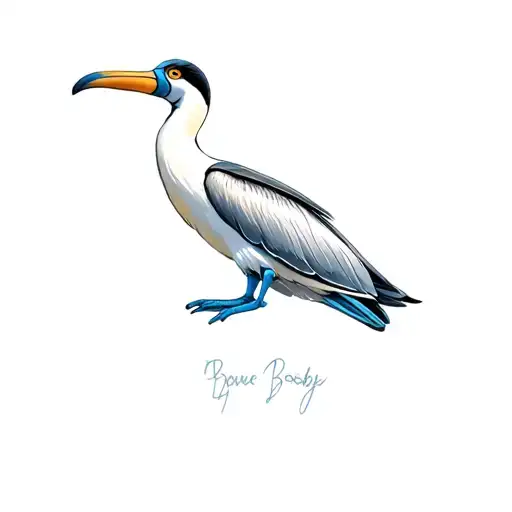 a blue-footed booby tattoo design idea