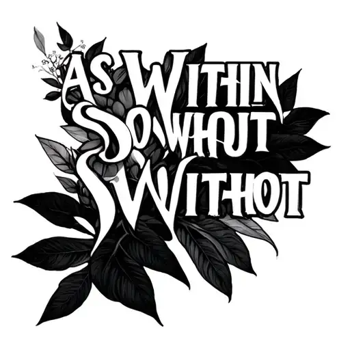 As Within So Without tattoo design idea