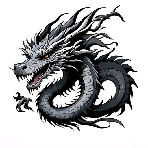 american traditional dragon tattoo design idea